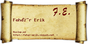 Fehér Erik névjegykártya